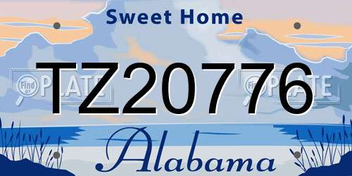 TZ20776 Alabama License Plate