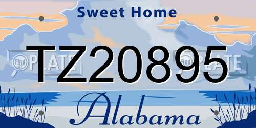 TZ20895 Alabama License Plate