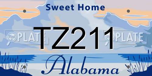 TZ211 Alabama License Plate