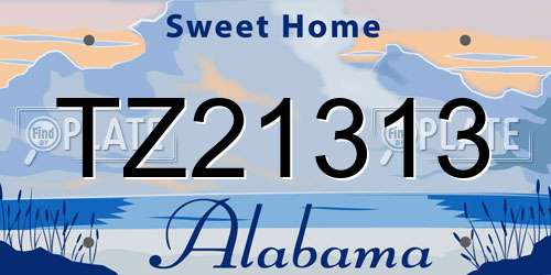 TZ21313 Alabama License Plate