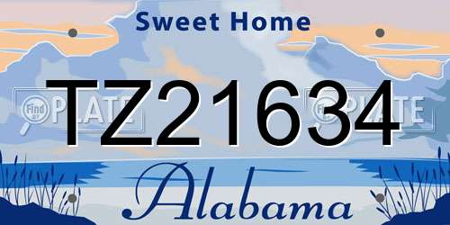 TZ21634 Alabama License Plate