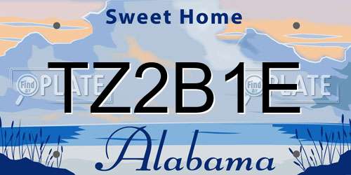 TZ2B1E Alabama License Plate
