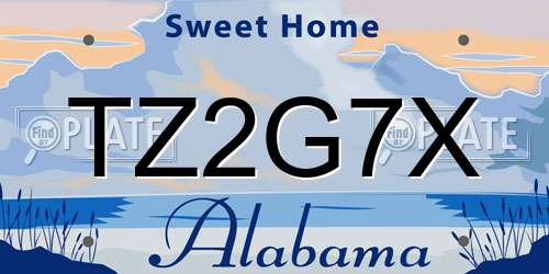 TZ2G7X Alabama License Plate