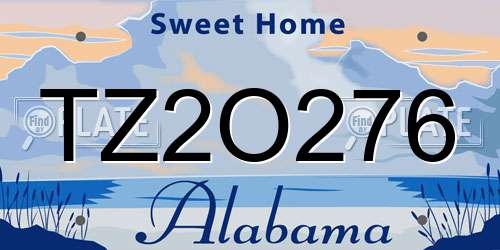 TZ2O276 Alabama License Plate
