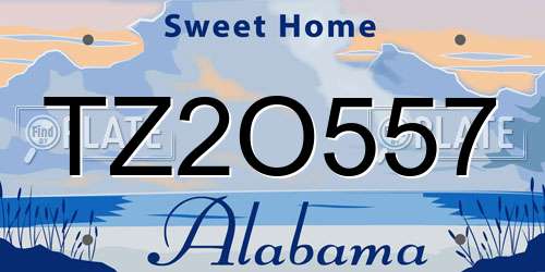 TZ2O557 Alabama License Plate
