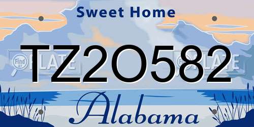 TZ2O582 Alabama License Plate