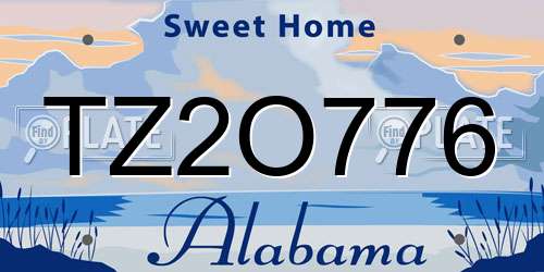 TZ2O776 Alabama License Plate