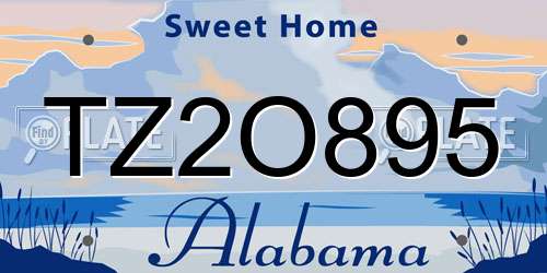 TZ2O895 Alabama License Plate