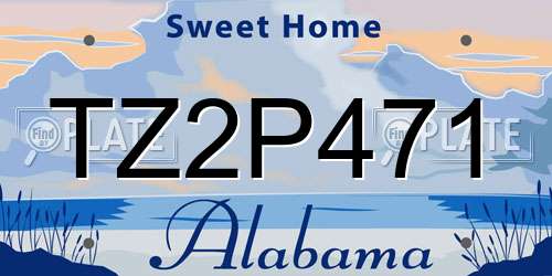 TZ2P471 Alabama License Plate