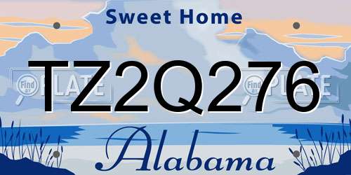 TZ2Q276 Alabama License Plate