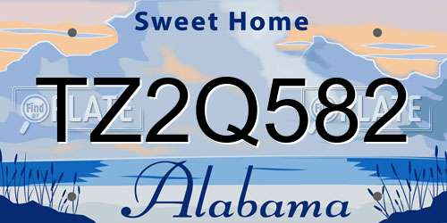 TZ2Q582 Alabama License Plate