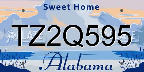 TZ2Q595 Alabama License Plate