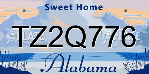 TZ2Q776 Alabama License Plate