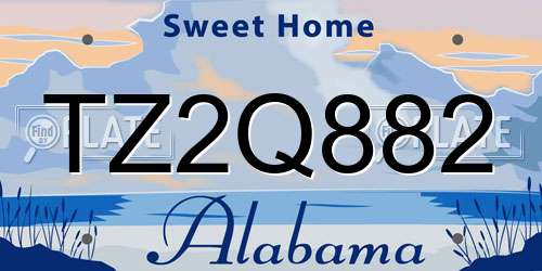 TZ2Q882 Alabama License Plate