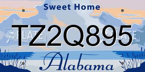 TZ2Q895 Alabama License Plate
