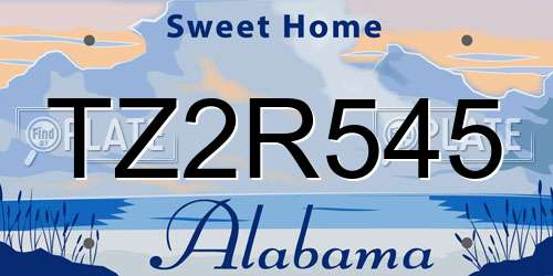 TZ2R545 Alabama License Plate