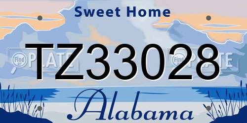 TZ33028 Alabama License Plate