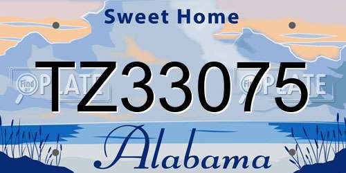 TZ33075 Alabama License Plate