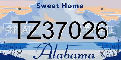 TZ37026 Alabama License Plate