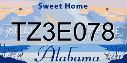 TZ3E078 Alabama License Plate