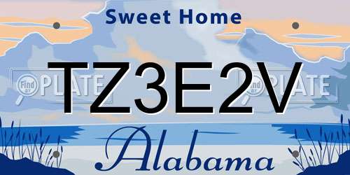 TZ3E2V Alabama License Plate