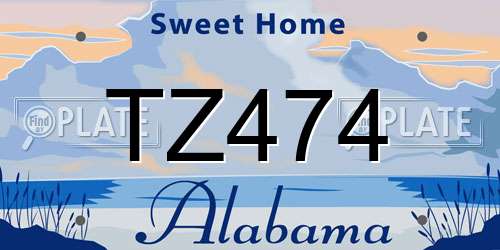 TZ474 Alabama License Plate