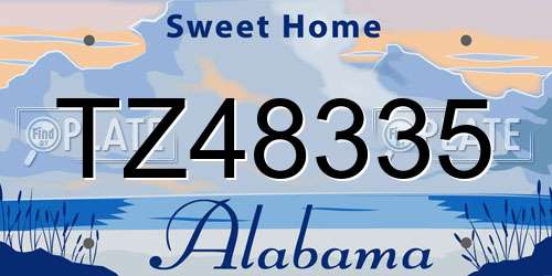 TZ48335 Alabama License Plate
