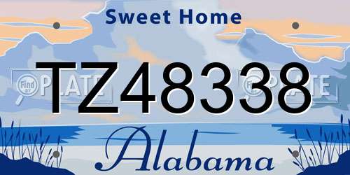 TZ48338 Alabama License Plate
