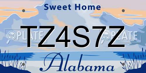 TZ4S7Z Alabama License Plate
