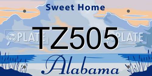 TZ505 Alabama License Plate