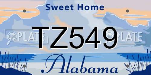 TZ549 Alabama License Plate