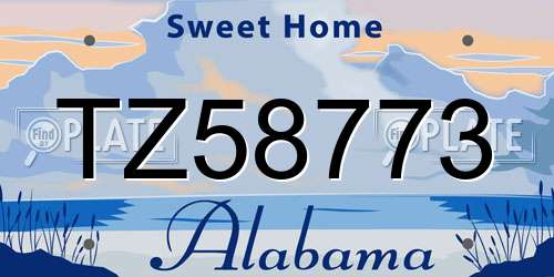 TZ58773 Alabama License Plate