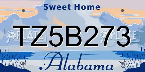 TZ5B273 Alabama License Plate