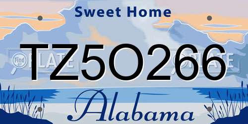 TZ5O266 Alabama License Plate