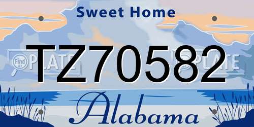 TZ70582 Alabama License Plate