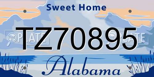 TZ70895 Alabama License Plate
