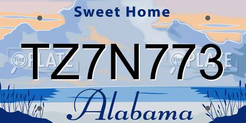 TZ7N773 Alabama License Plate