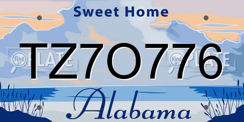 TZ7O776 Alabama License Plate