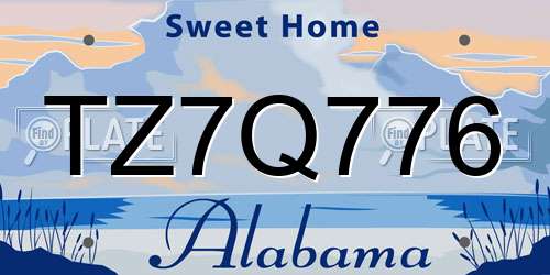 TZ7Q776 Alabama License Plate