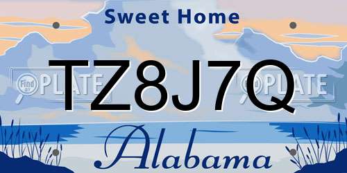 TZ8J7Q Alabama License Plate