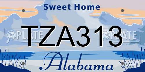 TZA313 Alabama License Plate