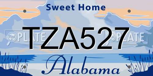 TZA527 Alabama License Plate