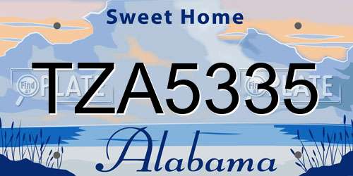 TZA5335 Alabama License Plate