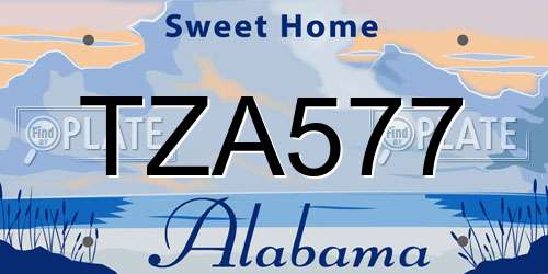TZA577 Alabama License Plate