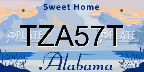 TZA57T Alabama License Plate