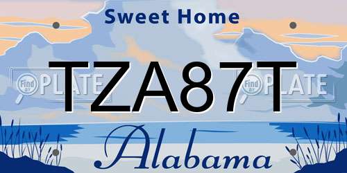 TZA87T Alabama License Plate