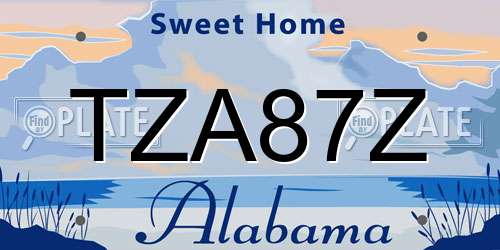 TZA87Z Alabama License Plate