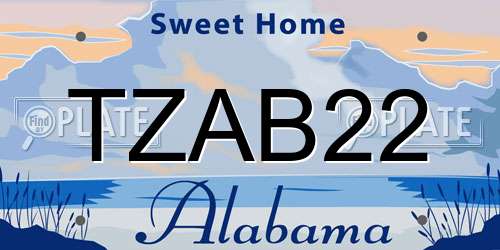 TZAB22 Alabama License Plate