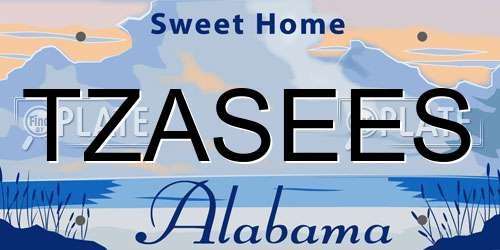 TZASEES Alabama License Plate