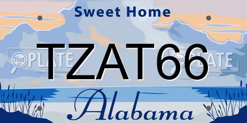 TZAT66 Alabama License Plate